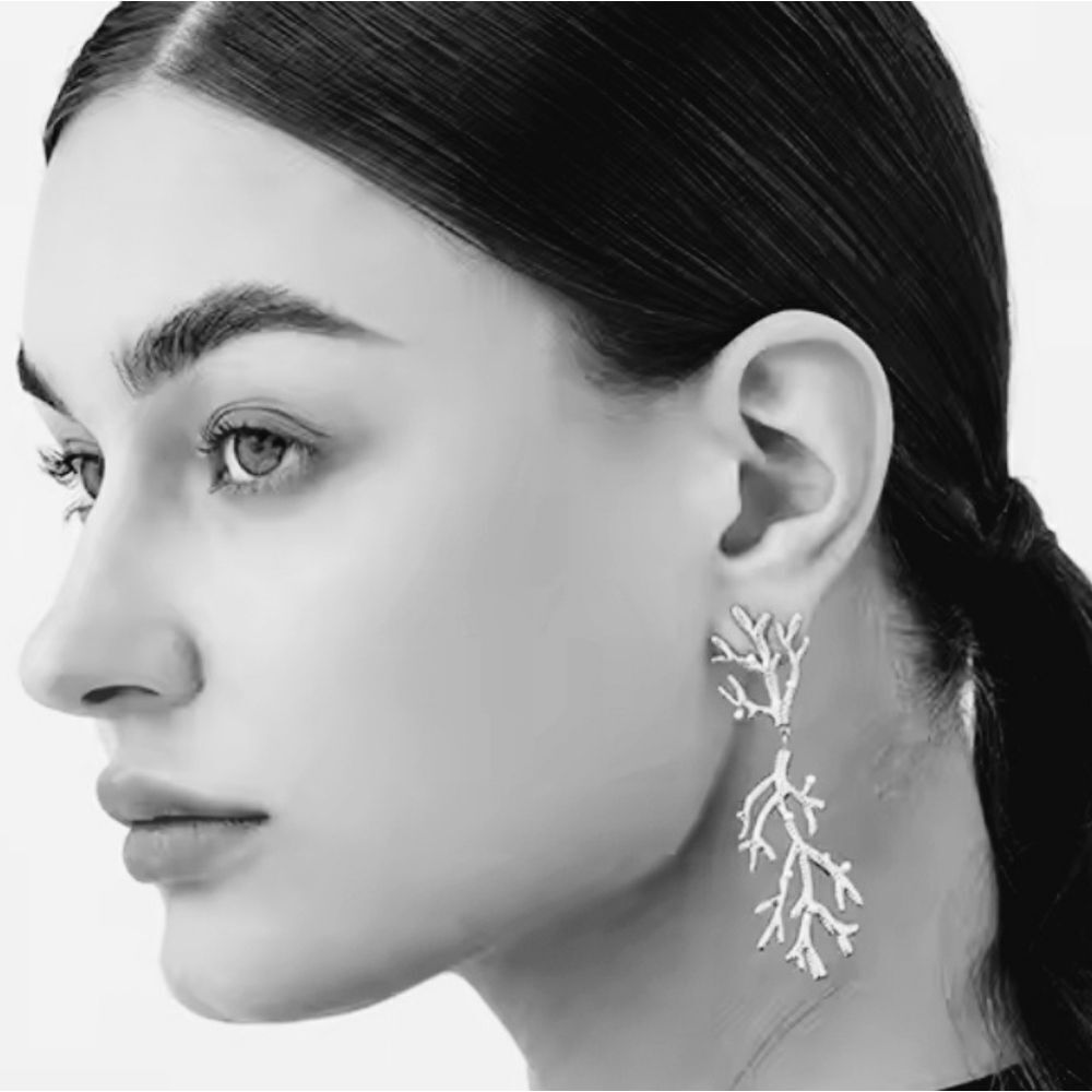 New! ZARA Silver Coral Branch Earrings | Z13 NWOT